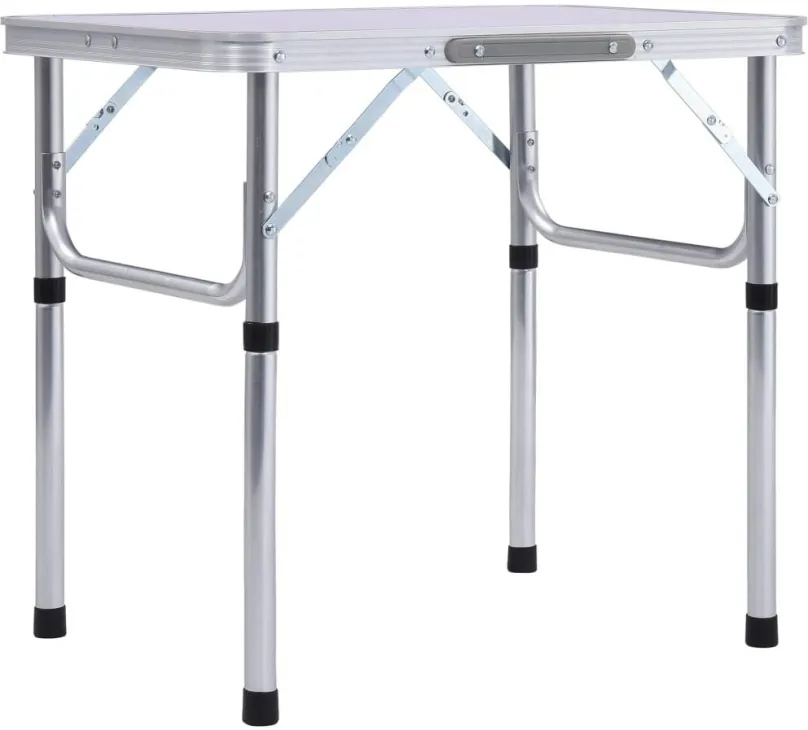 Kempingový stôl Skladací kempingový stôl biely hliník 60 x 45 cm