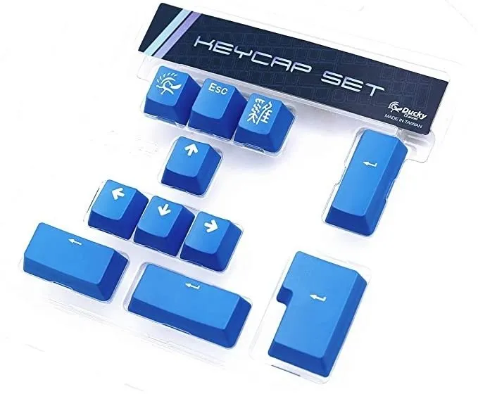 Náhradné klávesy Ducky PBT Double-Shot Keycap Set, modrá, 11 kláves