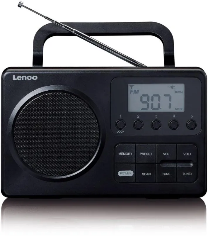 Rádio Lenco MPR-035, klasické, prenosné, FM a PLL tuner s 20 predvoľbami, výkon 3 W, autom