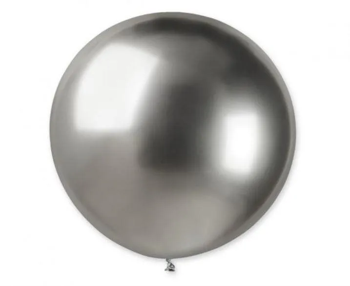 Balóniky Balóniky chrómované 5 ks strieborné lesklé - Silvester - 80 cm