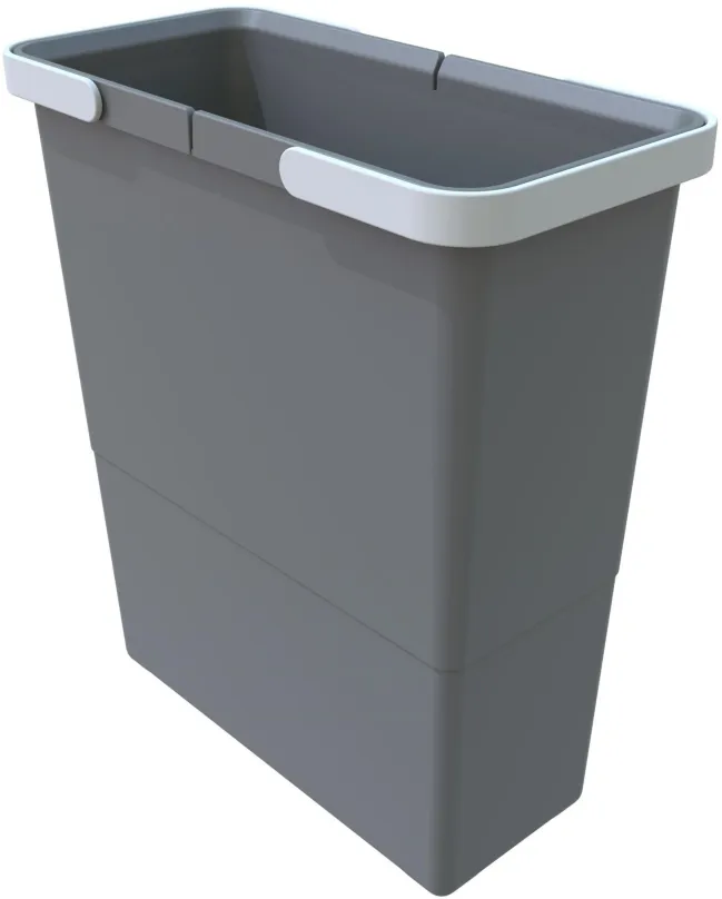 Odpadkový kôš Elletipi Plastový kôš s rukoväťami NARROW, 12 L, sivý, 34 x 15 x 30 cm