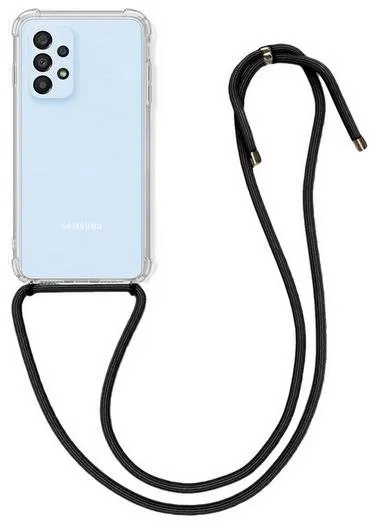 Kryt na mobil TopQ Kryt Samsung A33 5G silikón s čiernou šnúrkou priehľadný 73961