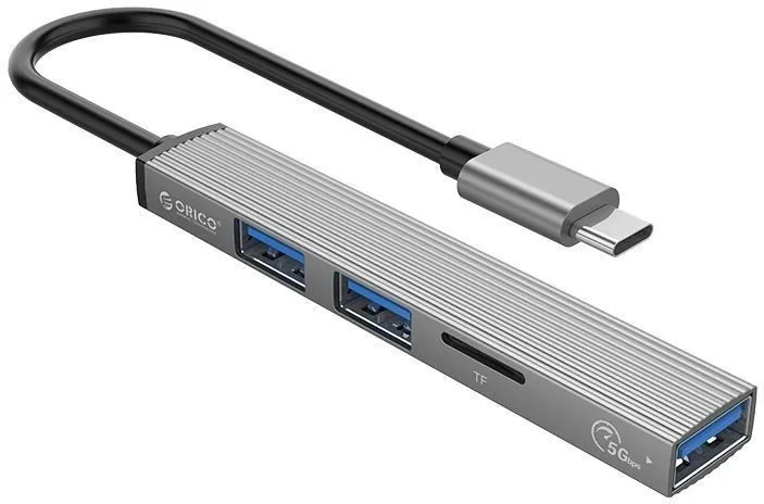 Replikátor portov ORICO 4-in-1 USB-C Hub, 1x USB3.0, 2x USB2.0, 1x mSD, hliník