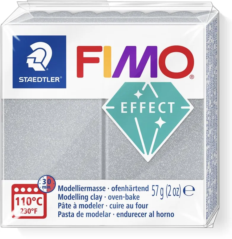 Modelovacia hmota FIMO effect 8020 metalická strieborná