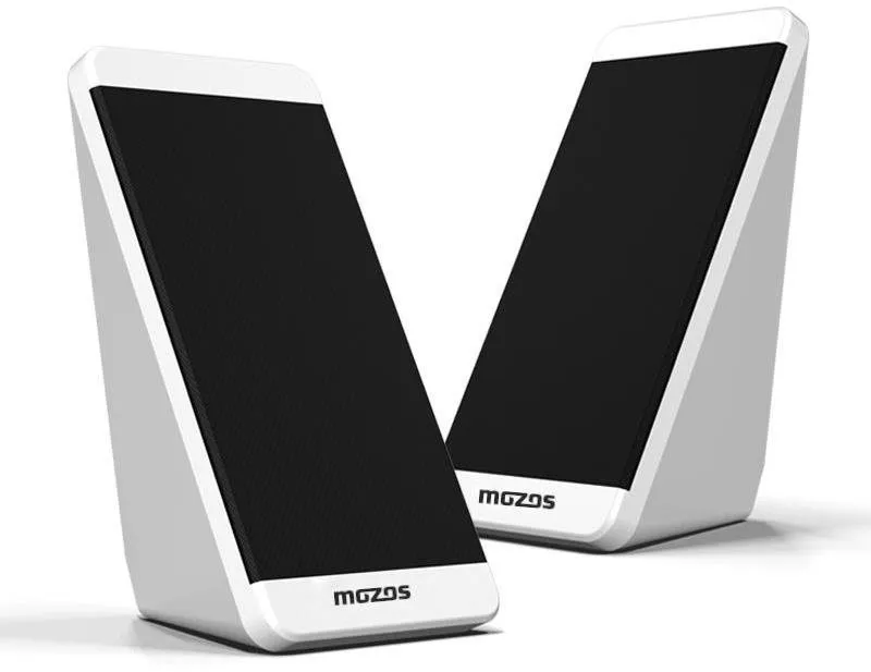 Reproduktory MOZOS MINI-S1-WH, aktívne, 2.0 s výkonom 6W, 3,5 mm jack, USB napájanie