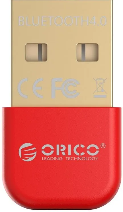 Bluetooth adaptér ORICO BTA-403 červený, externý, Bluetooth 4.0 a USB, pripojenie USB 2.0,