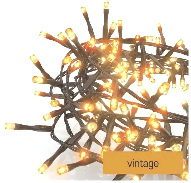 Svetelná reťaz EMOS LED vianočná reťaz - ježko, 12 m, vonkajšie aj vnútorné, vintage, časovač