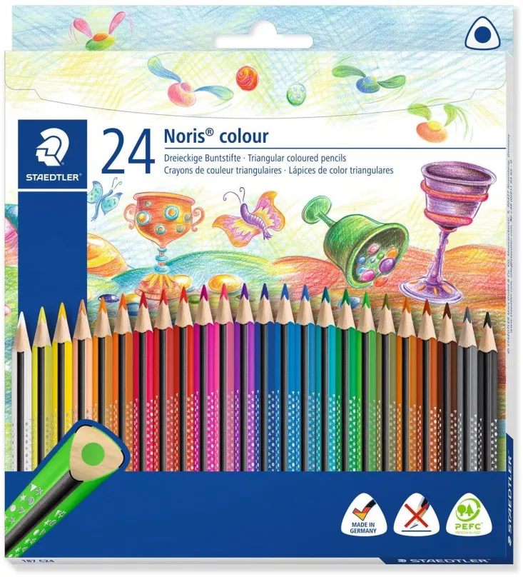 Pastelky STAEDTLER Noris Colour trojhranné, 24 farieb