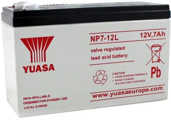 Batéria pre záložné zdroje YUASA 12V 7Ah bezúdržbová olovená batéria NP7-12L, faston 6,3 mm