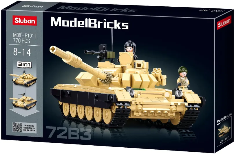 Stavebnica Sluban Model Bricks M38-B1011 T-72B3 Hlavný tank 2v1