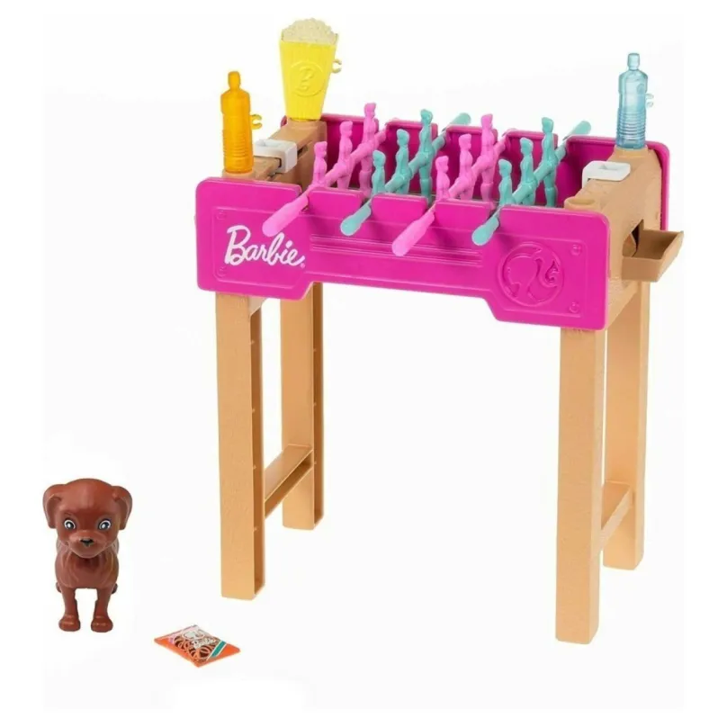 Barbie mini herný set s maznáčikom Stolný futbal, Mattel GRG77