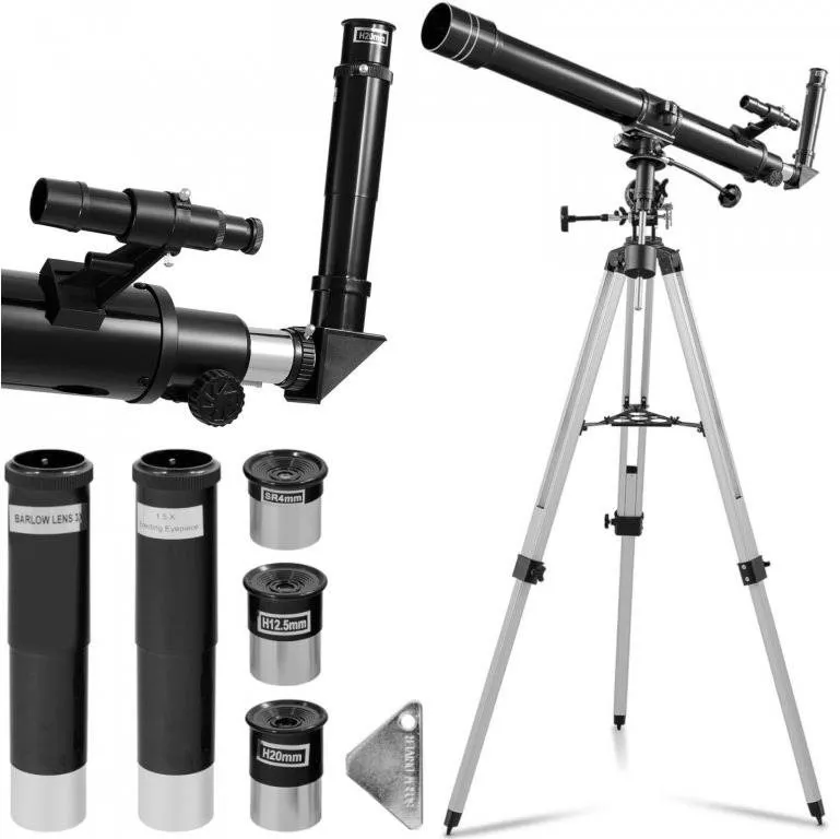 Teleskop Uniprodo astronomický refraktor na pozorovanie hviezd, priemer 900 mm. 70 mm