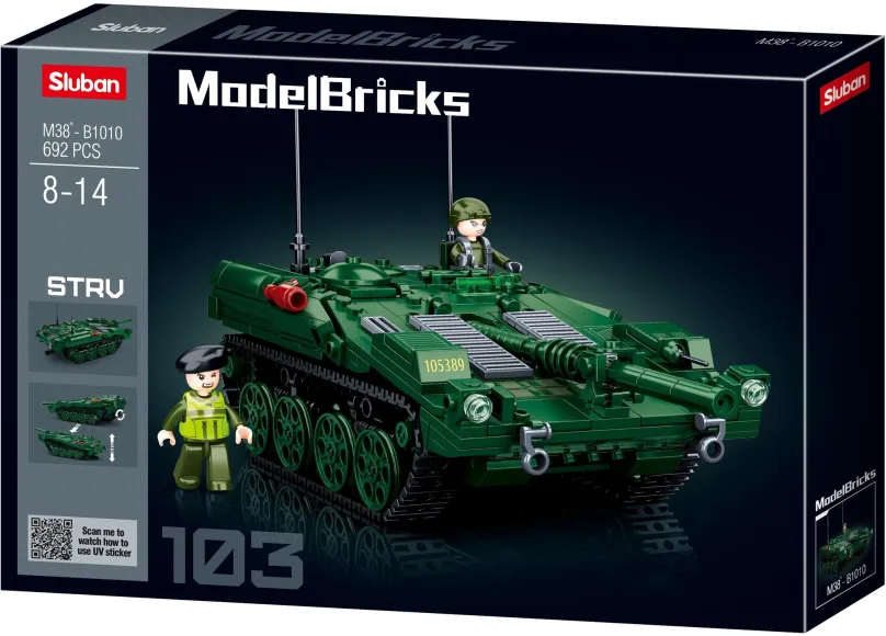 Stavebnica Sluban Model Bricks M38-B1010 STRV103 Hlavný bojový tank
