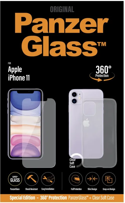 Ochranné sklo PanzerGlass Standard Bundle pre Apple iPhone 11 (Standard fit + Clear TPU Case)