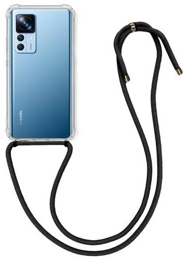 Kryt na mobil TopQ Kryt Xiaomi 12T Pro s čiernou šnúrkou priehľadný 86221