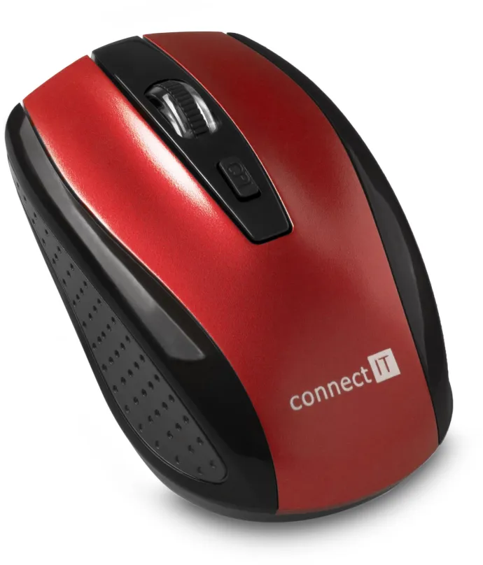 Myš CONNECT IT CI-1224 červená, bezdrôtová, optická, symetrická, pripojenie cez USB, bezd