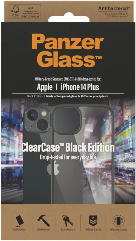 Kryt na mobil PanzerGlass ClearCase Apple iPhone 14 Plus (Black edition), pre Apple iPhone