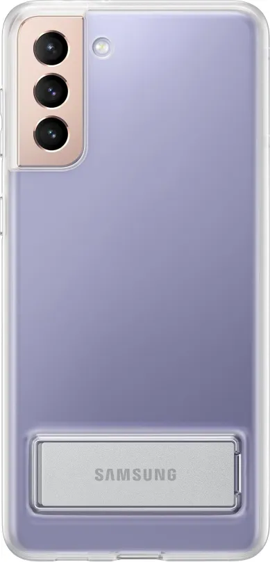 Kryt na mobil Samsung Priehľadný zadný kryt so stojanom pre Galaxy S21+ priehľadný