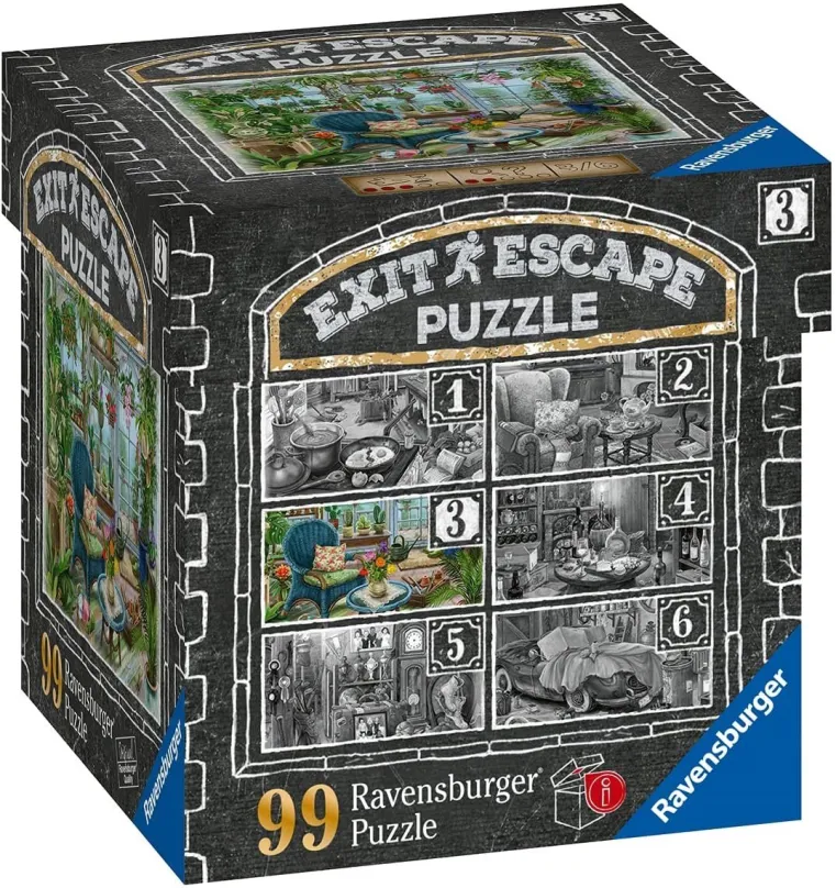 RAVENSBURGER Únikové EXIT puzzle Strašidelné sídlo 3: V zimnej záhrade 99 dielikov