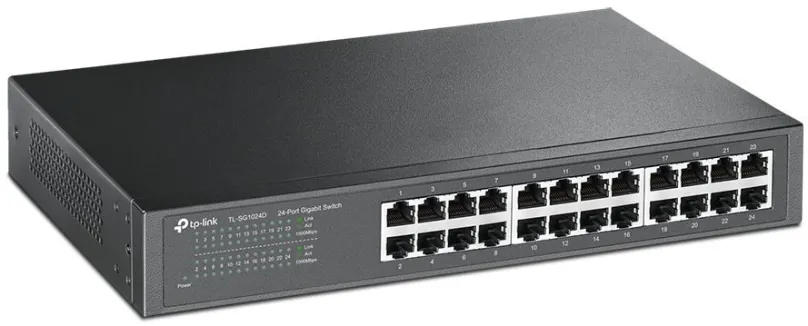 Switch TP-Link TL-SG1024D, desktop, 24x RJ-45, prenosová rýchlosť LAN portov 1 Gbit, rozme