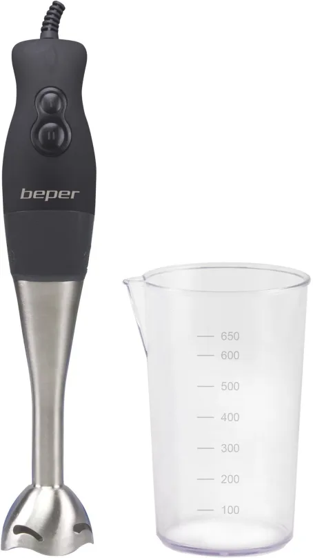 Tyčový mixér Beper BP654, príkon 220 W, 2 rýchlosti, nástavce vhodné do umývačky, funkcia