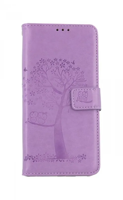 Puzdro na mobil TopQ Realme 7 knižkové Svetlo fialový strom malej sovy 63120