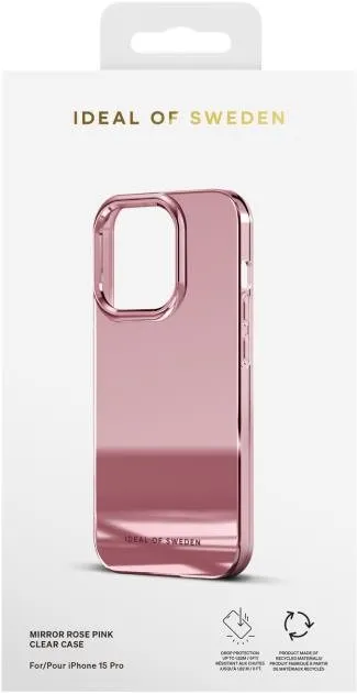 Kryt na mobil iDeal Of Sweden Ochranný kryt Clear Case pre iPhone 15 Pre Mirror Pink