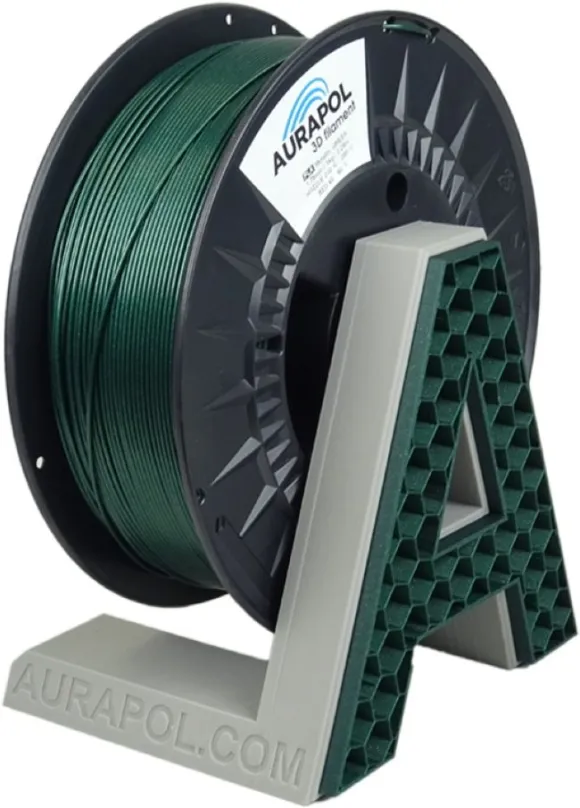 Filament AURAPOL PLA 3D Filament Zelená metalíza 1 kg 1,75 mm, materiál PLA metalický, pri
