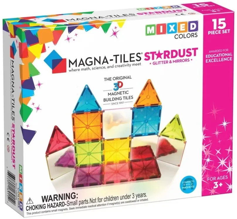 Stavebnica Magna-Tiles - Stardust 15 ks
