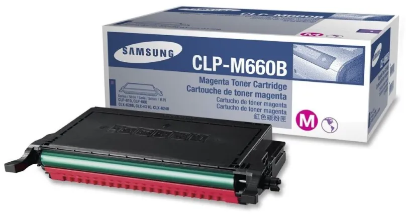 Toner Samsung CLP-M660B purpurový, pre tlačiarne Samsung CLP-610, CLP-660, 5000 strán