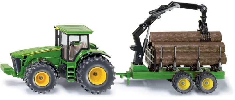 Kovový model Siku Farmer - Traktor John Deere s lesným prívesom