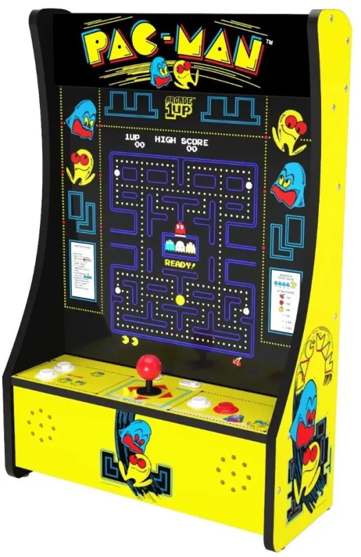 Arkádový automat Arcade1up Pac-Man Partycade, v retro prevedení, má 5 predinštalovaných he