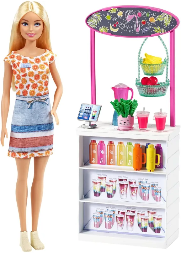 Mattel Barbie Smoothie stánok s bábikou, GRN75