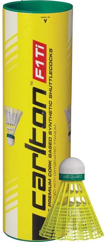 Badmintonová lopta Dunlop F1-Ti žltá (pomalá)