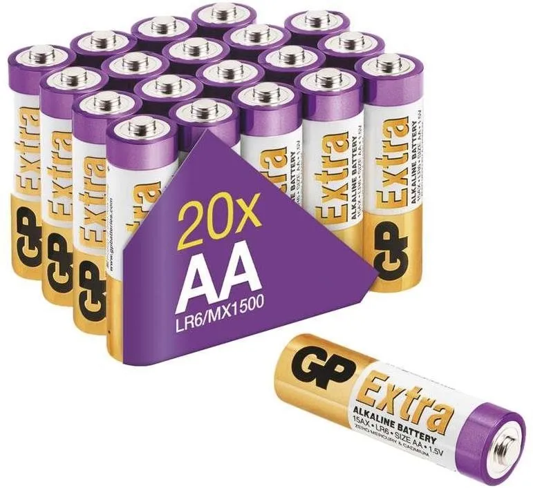 Jednorazová batéria GP Alkalická batéria GP Extra AA (LR6), 20 ks
