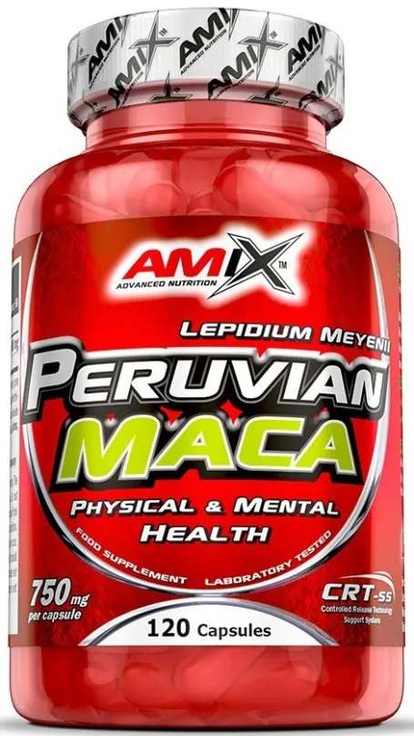 Anabolizér Amix Nutrition Peruvian Maca 750mg, 120cps, na celodenné použitie, príchuť maca