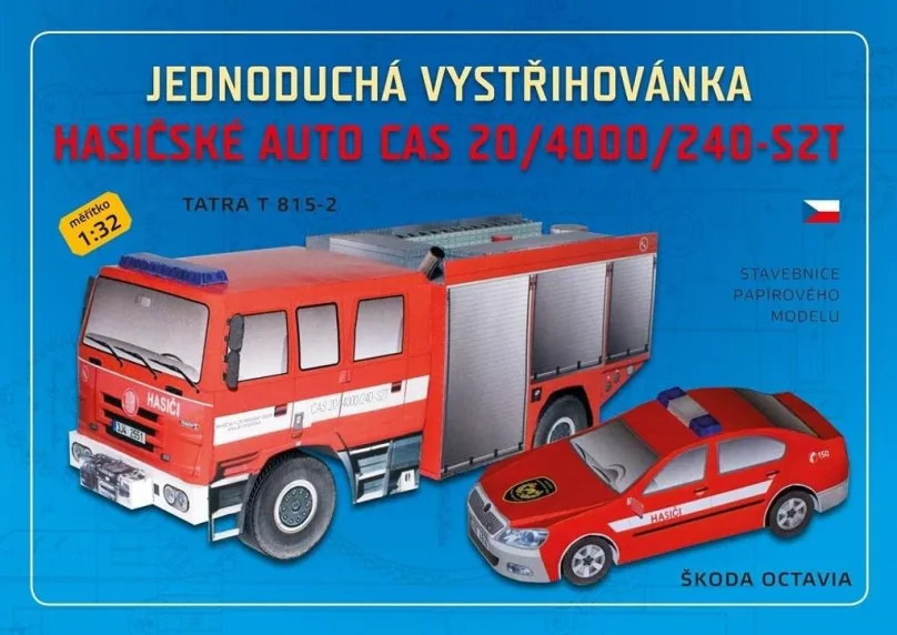 Maľovanky Jednoduchá vystrihovačka hasičské auto: CAS 20/4000/240-S2T