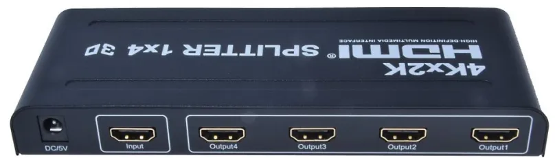 Rozbočovač PremiumCord Externý HDMI Splitter, 4x port HDMI 1.4 čierny