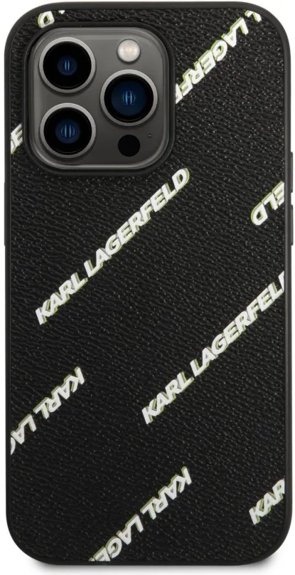 Kryt pre mobil Karl Lagerfeld PU Grained Leather Logomania Zadný Kryt pre iPhone 14 Pro Black
