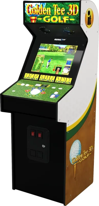 Arkádový automat Arcade1up Golden Tee 3D, v retro prevedení, má 8 predinštalovaných hier,