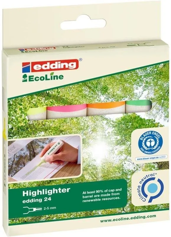 Zvýrazňovač EDDING EcoLine 24 4 farby