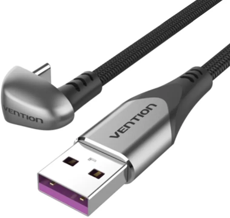 Dátový kábel Vention USB-C do USB 2.0 U-Shaped 5A Cable 1m Gray Aluminum Alloy Type