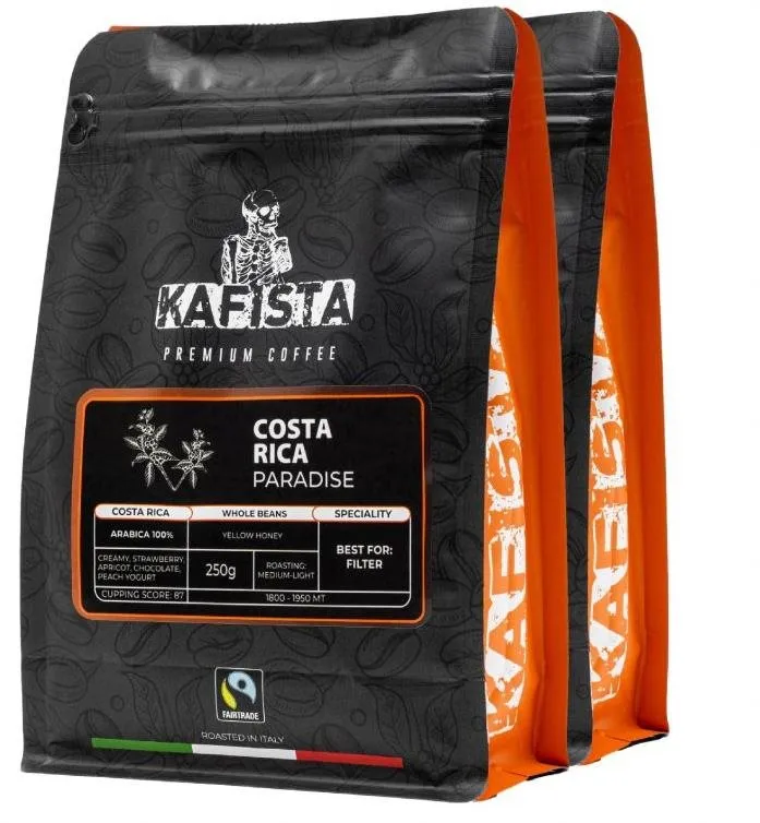 Káva Kafista Výberová káva "Costa Rica paradise" - 100% Arabica - Zrnková Káva 2 x 250 g