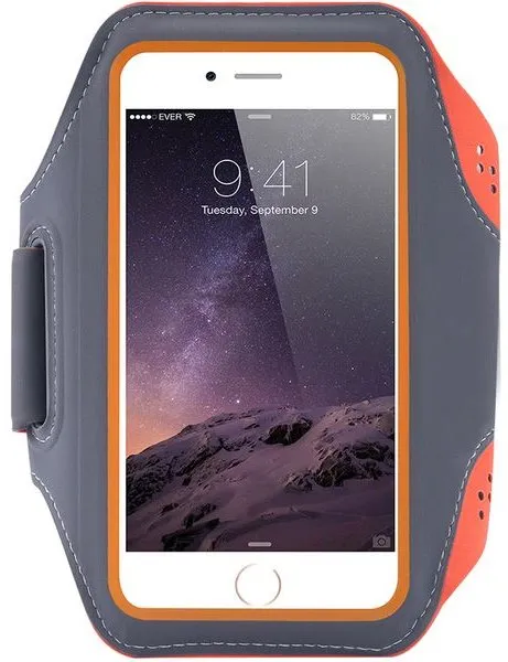 Puzdro na mobil Mobilly Športové puzdro na ruku oranžové