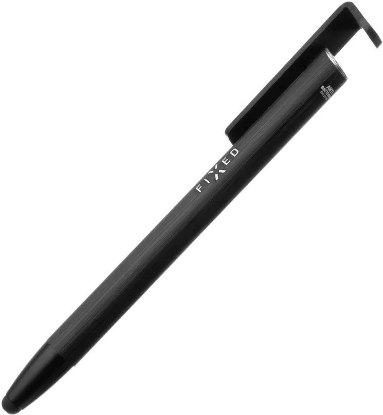 Dotykové pero (štýlus) FIXED Pen 3v1 s funkciou stojanu hliníkové telo čierna