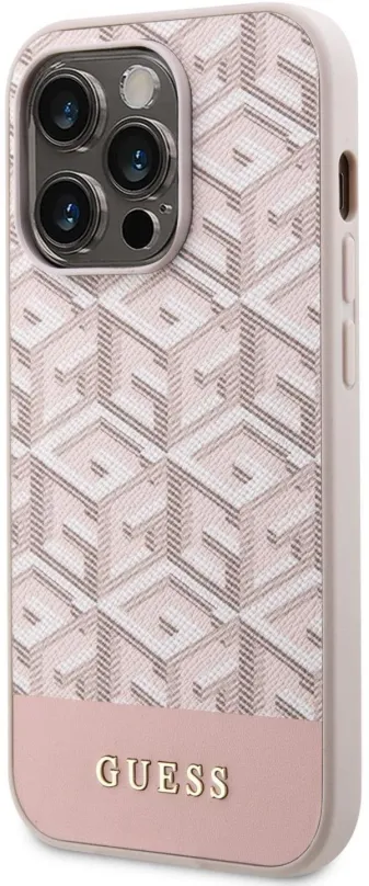Kryt na mobil Guess PU G Cube MagSafe Kompatibilný Zadný Kryt pre iPhone 14 Pre Pink