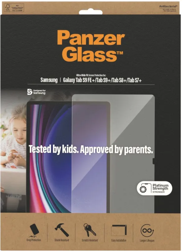 Ochranné sklo PanzerGlass Samsung Galaxy Tab S7+/S8+/S9+/S9 FE+, pre tablet Samsung Galaxy
