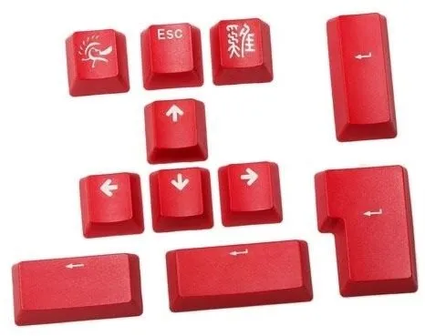 Náhradné klávesy Ducky PBT Double-Shot Keycap Set, červená, 11 kláves