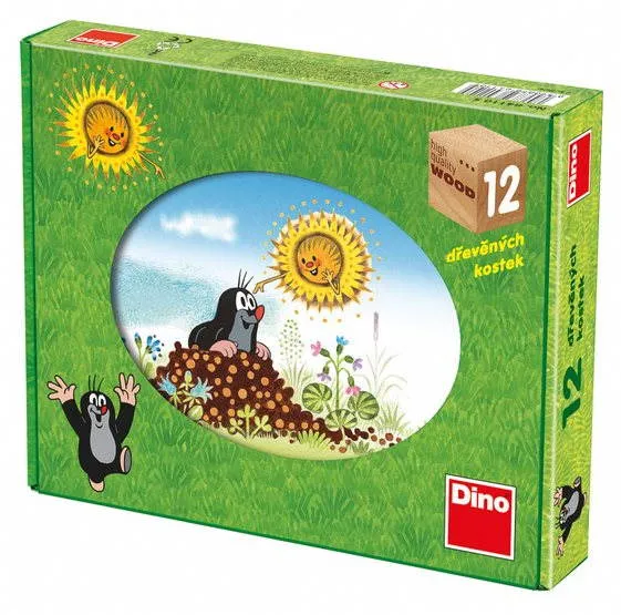 Obrázkové kocky Dino drevené kocky kubus - Krtkov rok