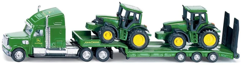 Kovový model Siku Farmer - Ťahač s podvalníkom a traktormi John Deere